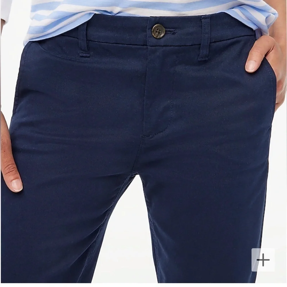 J Crew Navy Blue Petite 12 High Rise Girlfriend Chino Pants